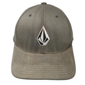 Volcom Fitted Baseball Cap Gray XL Embroidered Vented Holes 6 Panel Flexfit